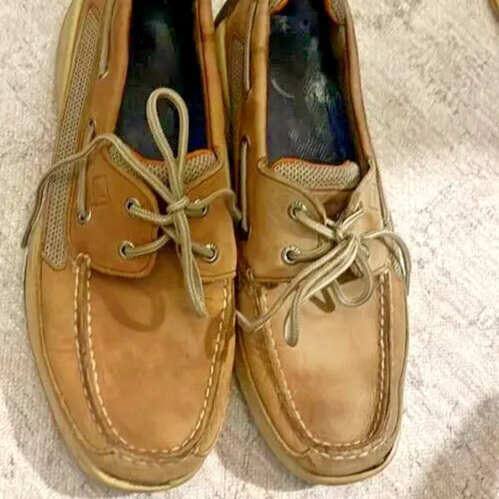 Sperry Intrepid Top Sider Leather Men's Boat Shoes Tan 777924 Size US 10 SALE